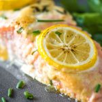 This baked salmon recipe has a delicious dijonnaise sauce for an easy dinner! | @gogogogourmet