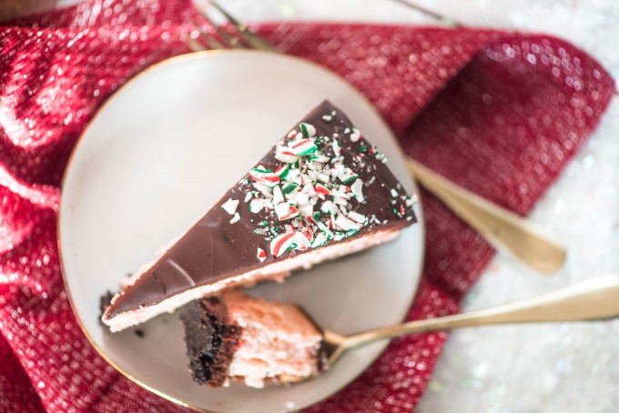 Cheesecake made out of ice cream?! Chocolate Peppermint Ice Cream Cheesecake | @gogogogourmet