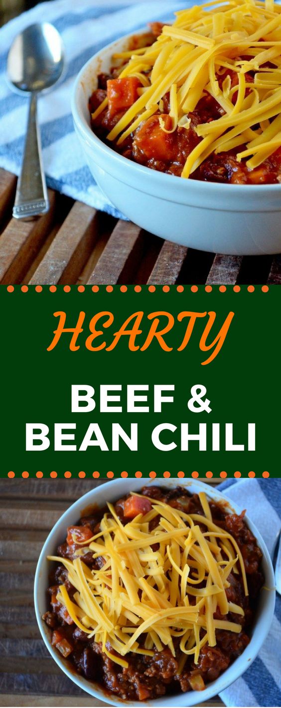 This Hearty Beef and Bean Chili is the best comfort food! It's packed with plenty of meat, and the easy-to-follow recipe will make dinner a breeze! #comfortfood #easydinnerrecipe #easychilirecipe #gogogogourmet via @gogogogourmet