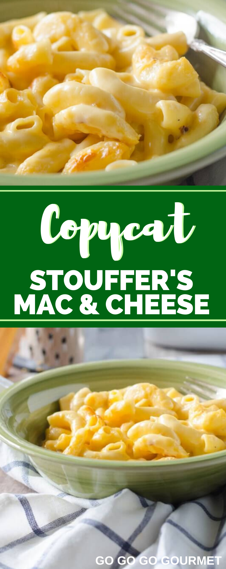 This Copycat Stouffer's Mac and Cheese recipe is the best comfort food hack! This creamy, cheesy dinner idea will leave you wanting more! #copycatrecipes #macandcheese #souffersmacandcheese #easydinnerrecipes #gogogogourmet via @gogogogourmet