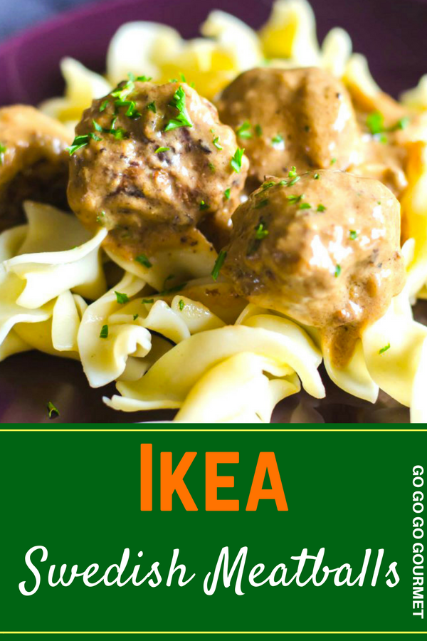 This Ikea Swedish Meatballs recipe is the perfect copycat for the tender little meatballs in delicious gravy at Ikea! Comfort food dinners has never been as easy as this! You can make the sauce and then throw everything in the crockpot. Serve over mashed potatoes with some sour cream for a meal the whole family will love! #easycopycatrecipes #ikeaswedishmeatballs #easyweeknightmeals #gogogogourmet via @gogogogourmet