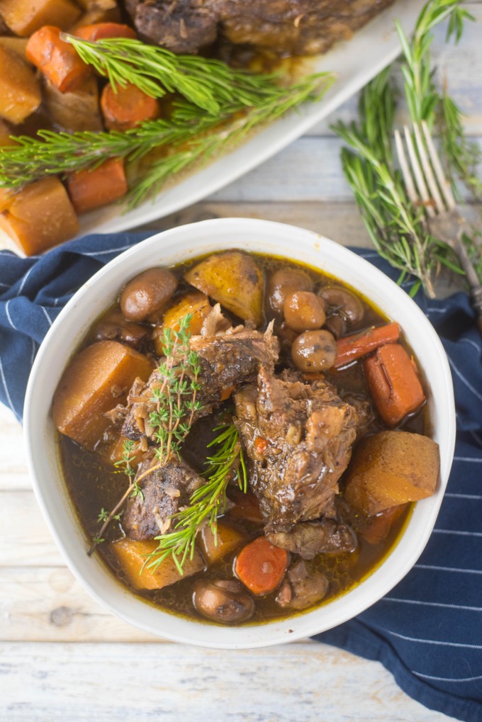 Chuck Roast Recipe for Crock Pot with potatoes, carrots and mushrooms