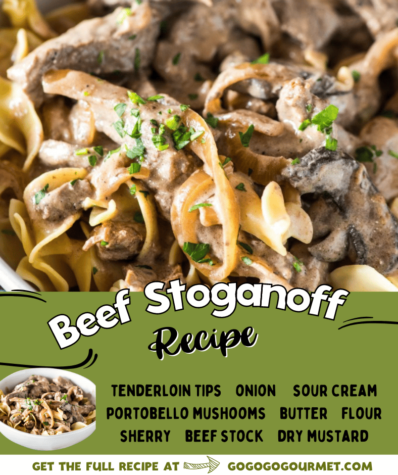 This easy homemade beef stroganoff is the best authentic recipe out there! Ready in under 30 minutes, you can use a variety of beef cuts depending on your budget. #gogogogourmet #beefstroganoff #easkyweeknightmeals #easydinners via @gogogogourmet