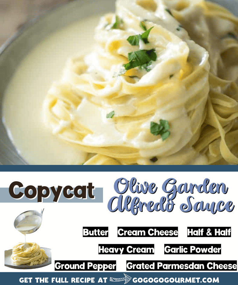 This Homemade Copycat Olive Garden Alfredo Sauce is a fast and easy dinner, and even better than the original! This alfredo sauce recipe is made with cream cheese for an extra creamy result. #gogogogourmet #alfredo #copycatolivegardenalfredo #alfredosauce #pasta #olivegarden #copycat #dinner #recipes via @gogogogourmet