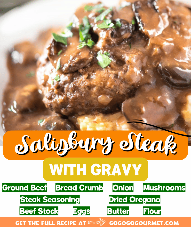 This Easy Salisbury Steak is so delicious, it even rivals the Pioneer Woman recipe! Serve it alongside a potato casserole for a dinner that everyone will love! #salisburysteak #pioneerwomansalisburysteak #comfortfood #gogogogourmet via @gogogogourmet