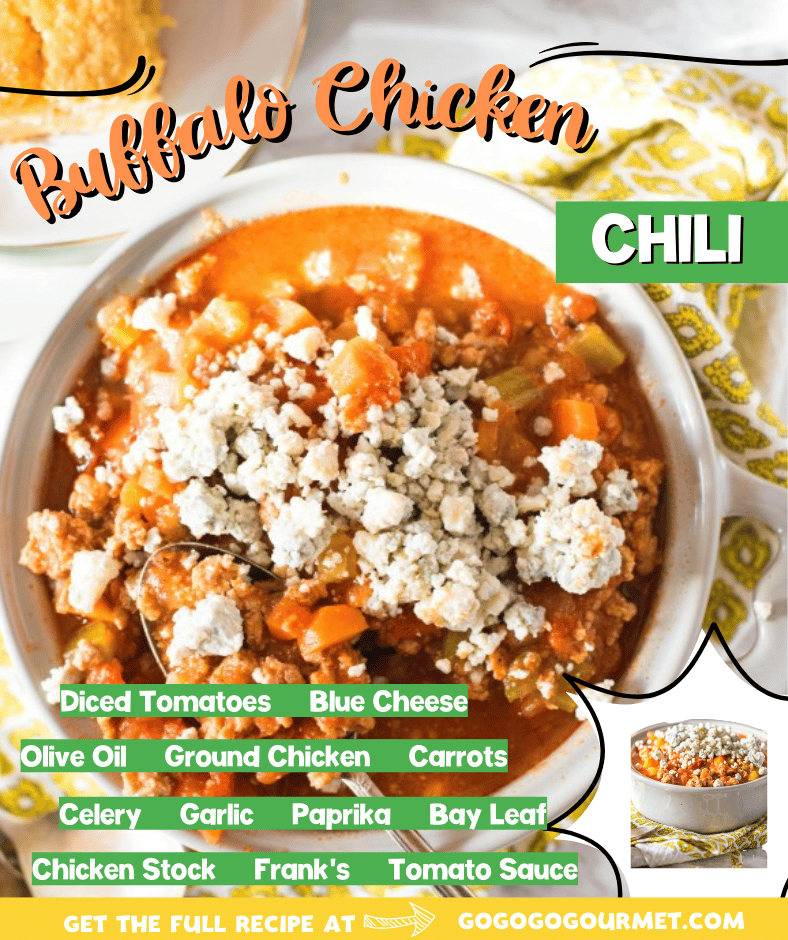 These easy Buffalo Chicken Chili is an easy twist of Rachel Ray's recipe, and is basically a healthy twist of everyone's dame day favorite-chicken wings! Make on the stove, or in the crockpot, slow cooker or Instant Pot! #buffalochickenchili #gamedayfood #buffalochicken #crockpotrecipes #gogogogourmet via @gogogogourmet