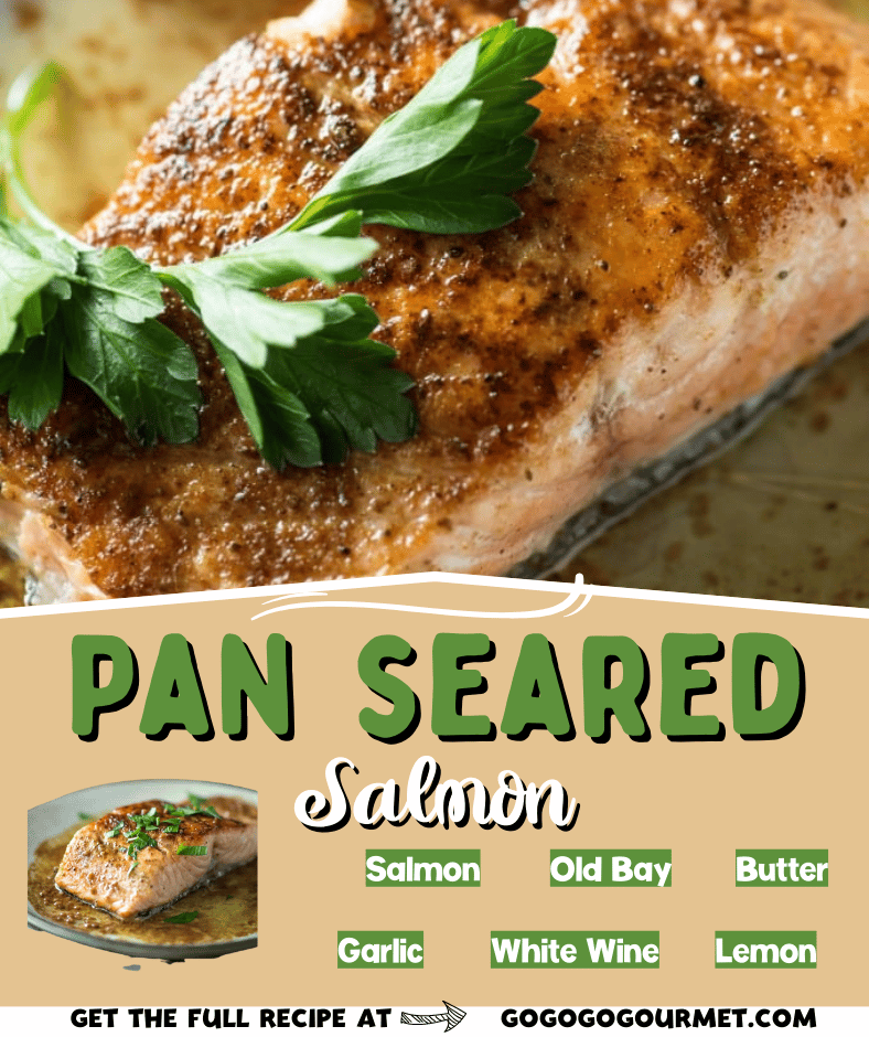 This Pan Seared Salmon with Lemon White Wine Butter Sauce is a fast and easy salmon recipe for busy weeknights. #gogogogourmet #pansearedsalmon #seafooddinner #salmonrecipes via @gogogogourmet