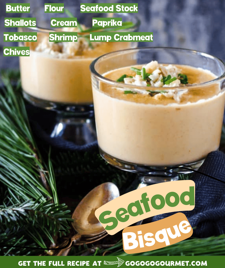 This Easy Seafood Bisque recipe is chock full of crab and shrimp! When you're craving a creamy and comforting soup for dinner, this bisque is the answer! #seafoodbisque #seafoodrecipes #comfortfood #gogogogourmet via @gogogogourmet
