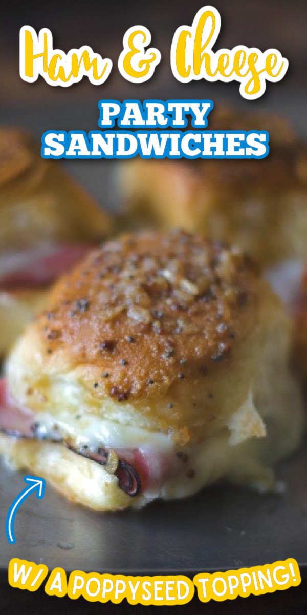 These hot little ham and cheese sliders baked on Hawaiian buns are so easy to make for a crowd as a holiday appetizer or party! The brown sugar and onion topping is killer! #gogogogourmet #appetizersforacrowd #ham #appetizer #appetizerfood via @gogogogourmet