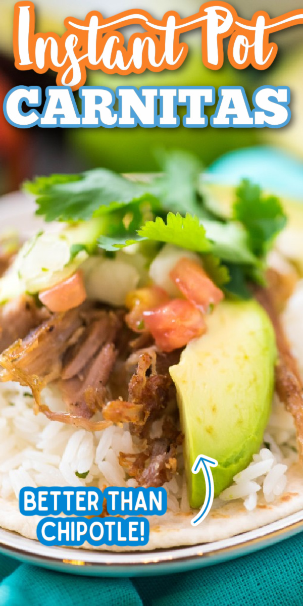 This Instant Pot Pork Carnitas recipe is bursting with authentic flavor! Put it on a crispy taco, or even a rice bowl. Dinner has never been so easy! #instantpotrecipe #instantpotcarnitas #easydinner #gogogogourmet via @gogogogourmet