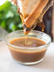 French dip sandwich recipe with au jus made in either the Instant Pot or the slow cooker