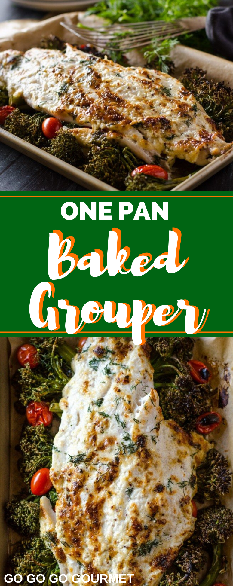 This One Pan Baked Grouper is the perfect fish recipe for Lent! It's baked right in the oven with a delicious sauce to make a flavorful meal that everyone will love! #fishfriday #lentendinner #seafoodrecipes #weeknightdinner #gogogogourmet via @gogogogourmet