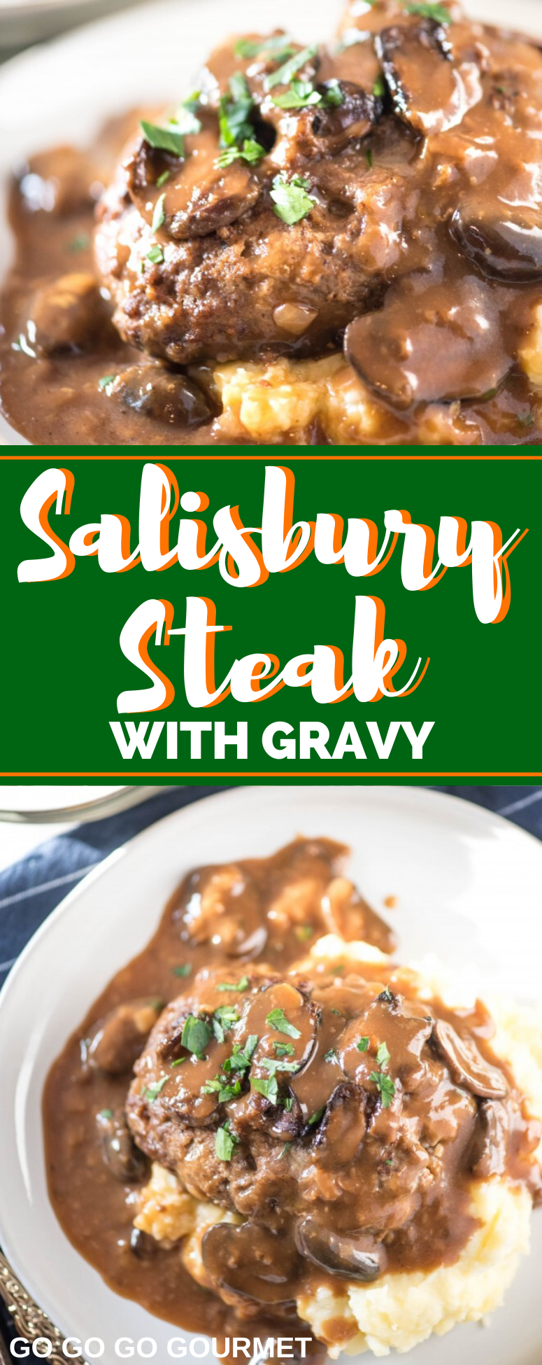 This Easy Salisbury Steak is so delicious, it even rivals the Pioneer Woman recipe! Serve it alongside a potato casserole for a dinner that everyone will love! #salisburysteak #pioneerwomansalisburysteak #comfortfood #gogogogourmet via @gogogogourmet