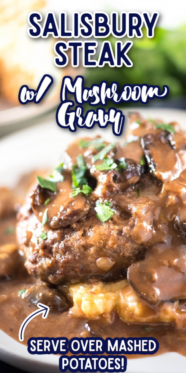 This Easy Salisbury Steak is so delicious, it even rivals the Pioneer Woman recipe! Serve it alongside a potato casserole for a dinner that everyone will love! #salisburysteak #pioneerwomansalisburysteak #comfortfood #gogogogourmet via @gogogogourmet