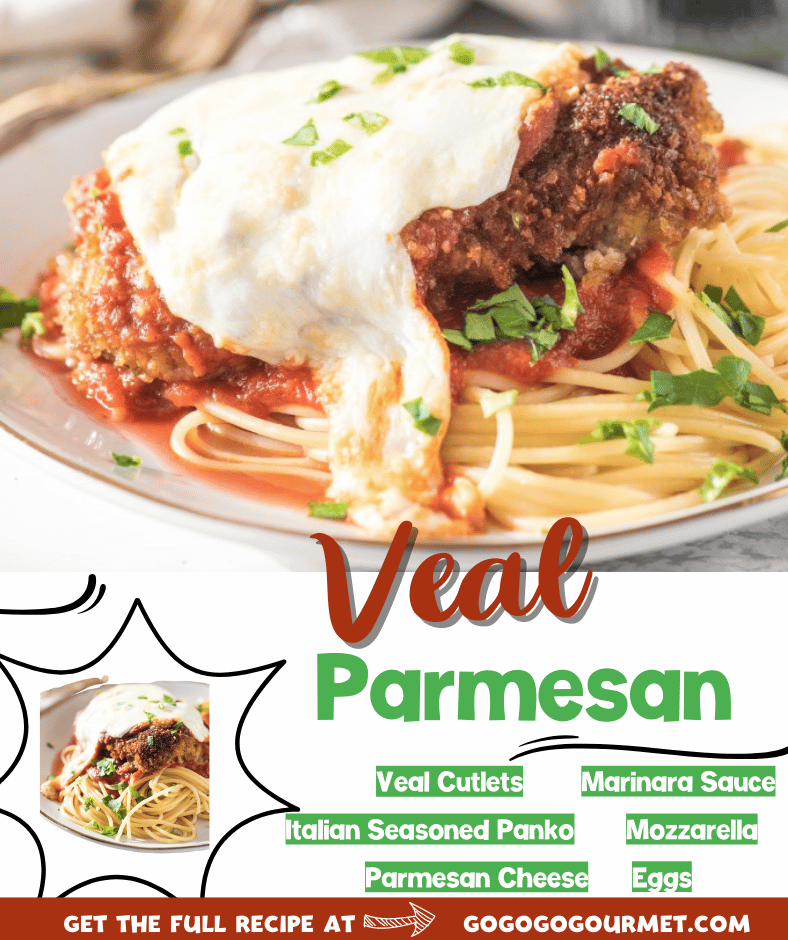 This is the BEST easy Veal Parmesan recipe! Pan fried and then baked to perfection, this recipe could not be more simple. Parmigiana is a fast weeknight meal that is authentic Italian! #vealparmesan #vealparmigiana #authenticitalianrecipes #easyweeknightdinners #gogogogourmet via @gogogogourmet