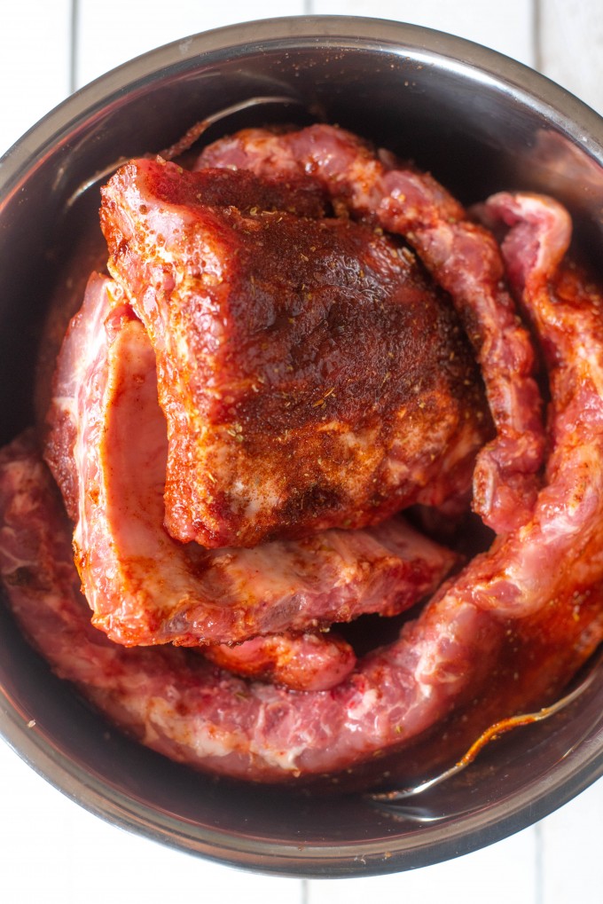 Pork baby back ribs in the pressure cooker