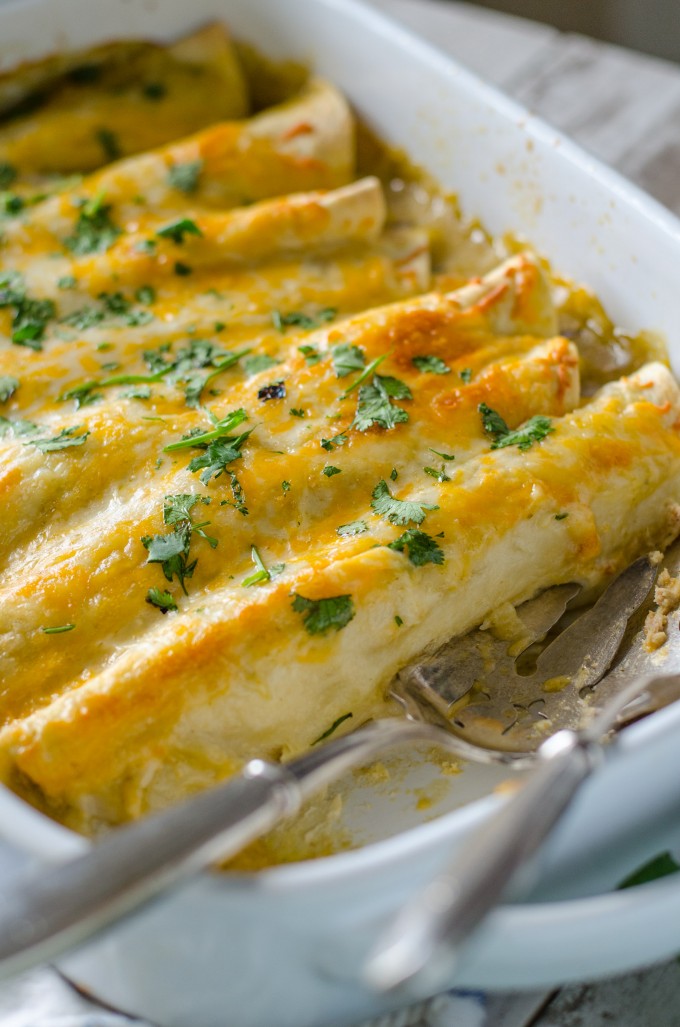 Roasted Poblano Chicken Enchiladas