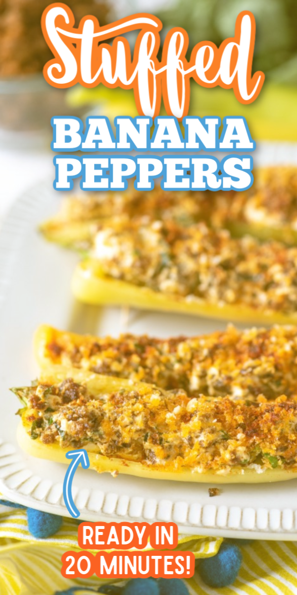 This easy, cheesy Stuffed Banana Peppers recipe is packed full of Italian sausage, Goat Cheese, Basil & Chives! They're perfect for any get together, and ready to go in under 20 minutes! #stuffedbananapeppers #easyappetizerrecipes #gogogogourmet via @gogogogourmet