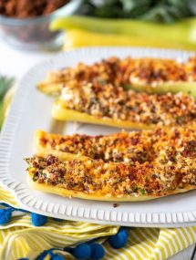 easy stuffed banana peppers with hot sausage and cheese