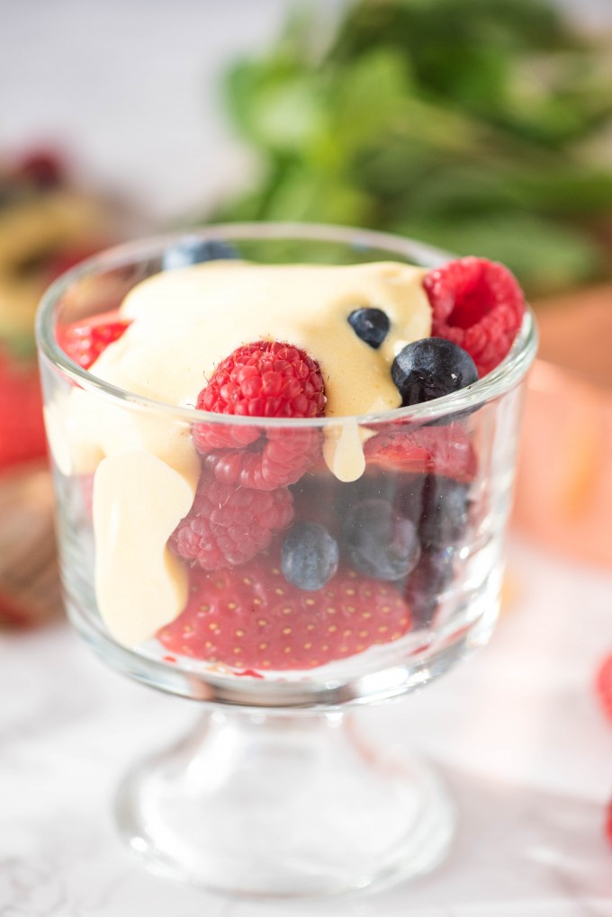 Zabaglione dessert recipe in trifle dish