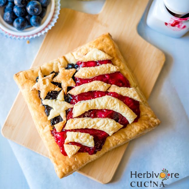 Red white and blue flag pie