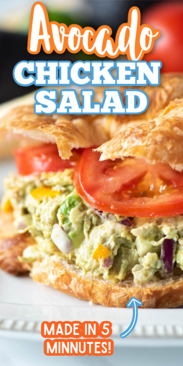 This easy, Healthy Avocado Chicken Salad recipe is the best! Rather than using no mayo, it uses avocado to replace half of it for an ultra creamy texture. You could even put it inside a lettuce wrap for a low carb option! #avocadochickensalad #healthychickensaladrecipes #healthyrecipes #gogogogourmet via @gogogogourmet