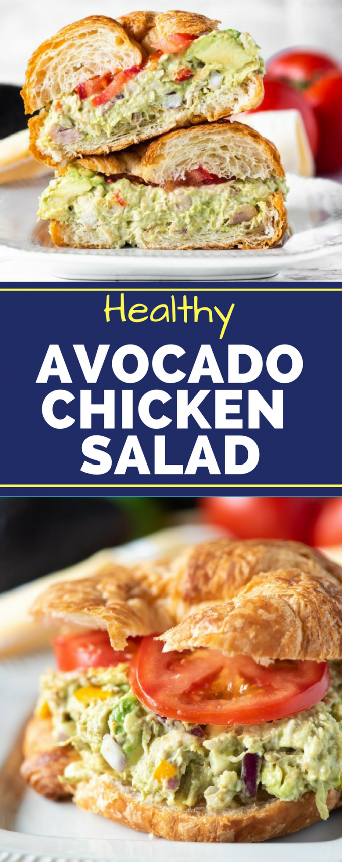 This easy, Healthy Avocado Chicken Salad recipe is the best! Rather than using no mayo, it uses avocado to replace half of it for an ultra creamy texture. You could even put it inside a lettuce wrap for a low carb option! #avocadochickensalad #healthychickensaladrecipes #healthyrecipes #gogogogourmet via @gogogogourmet