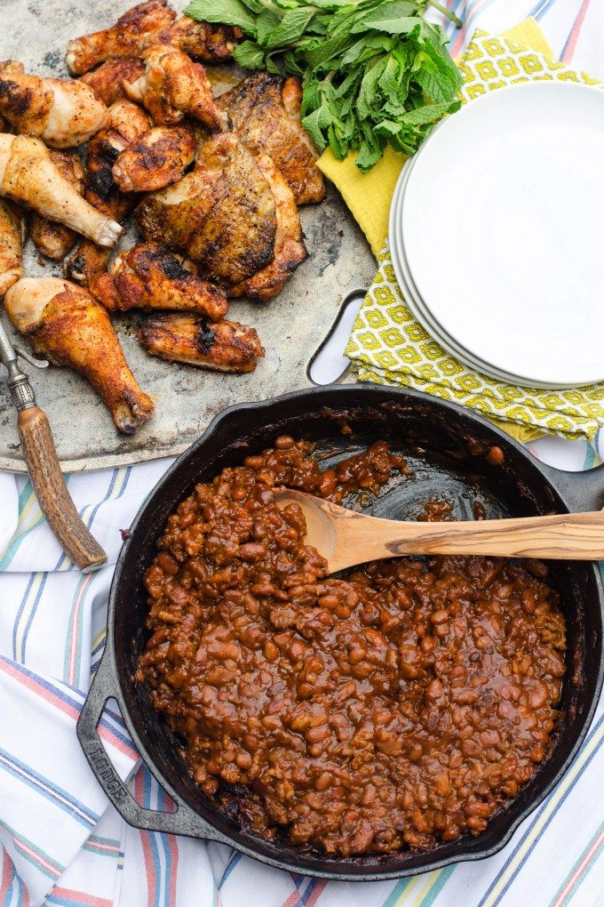 BBQ Baked Beans in a skillet