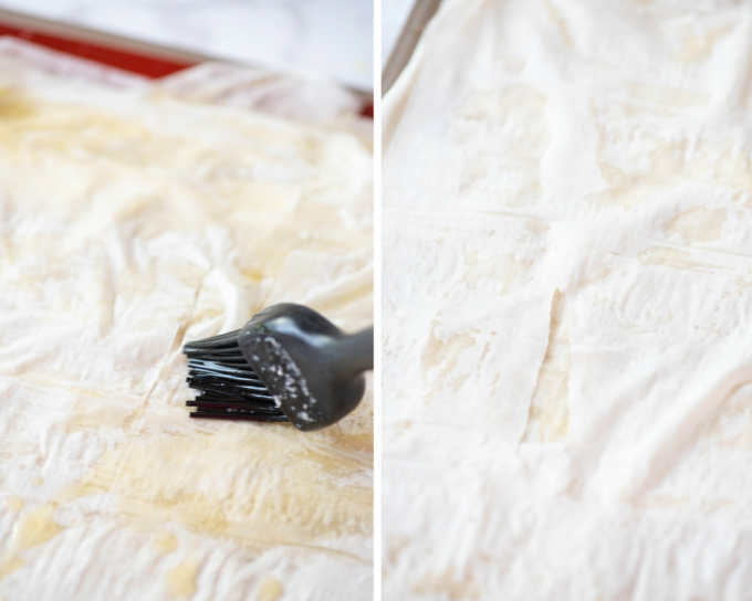 Basting Phyllo dough with butter, tips for working with phyllo