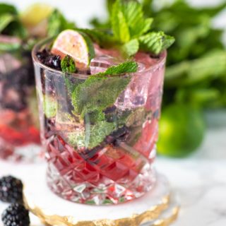 Close up of best blackberry mojito recipe