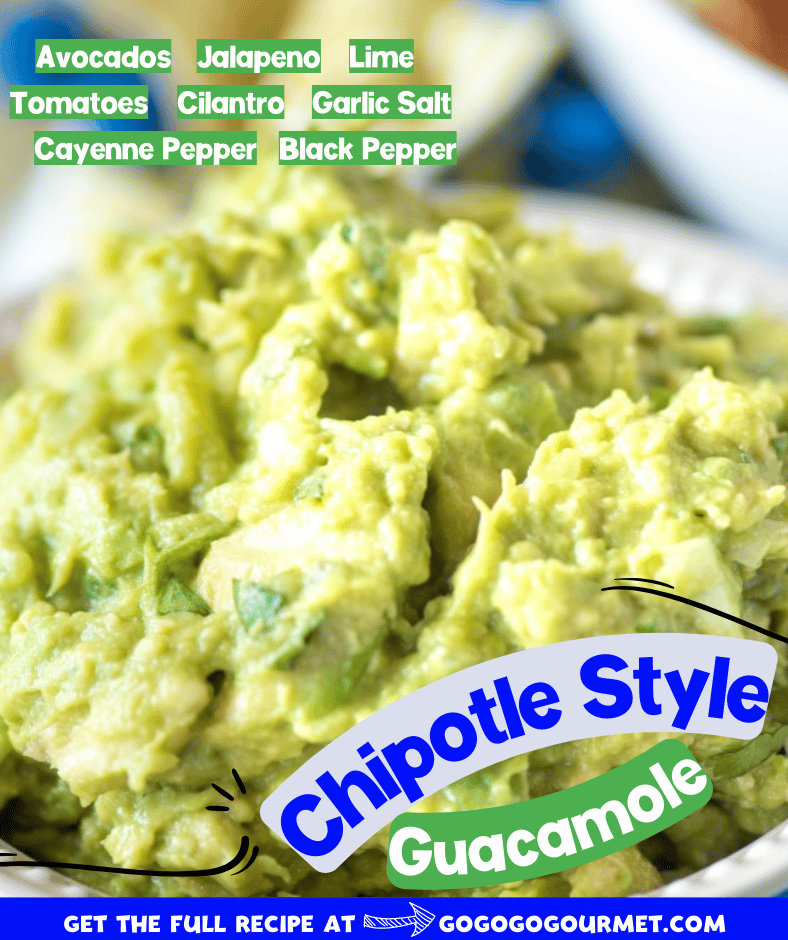 You are going to love how easy this Homemade Guacamole recipe is! Mexican style meals aren't complete without a bowl of chips and this dip. It's the perfect Chipotle copycat! #easyhomemadeguacamole #chipotleguacamole #authenticguacamole #gogogogourmet via @gogogogourmet