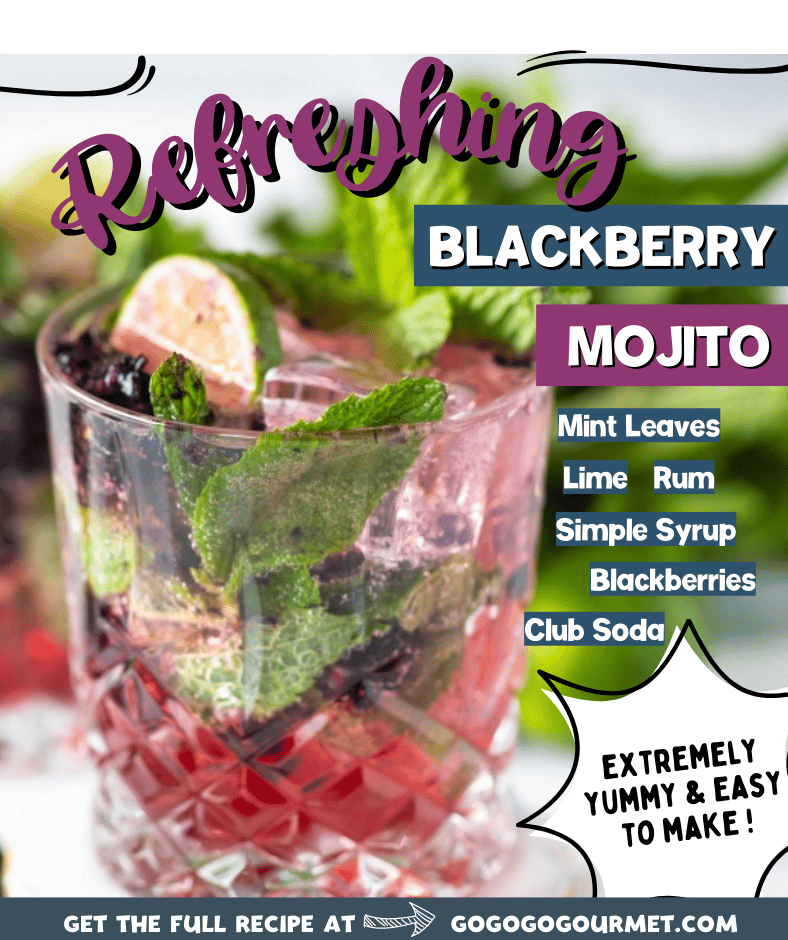 If you like the Starbucks mocktail, you are going to LOVE this Blackberry Mojito cocktail recipe! Whether you're making a pitcher or just one for yourself, this will be one of your favorite refreshing summer drinks! #easysummercocktails #refreshingcocktails #blackberrymojitococktail #gogogogourmet via @gogogogourmet