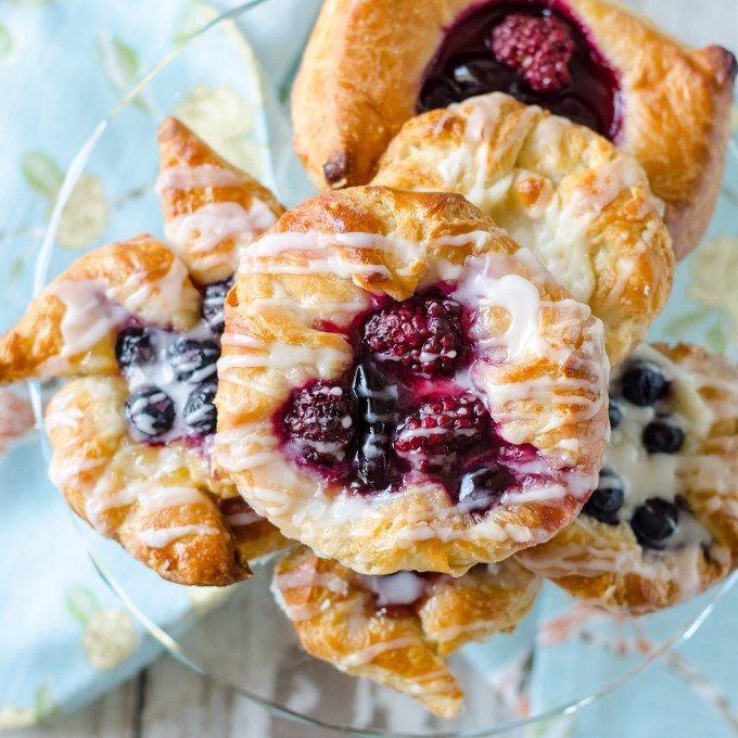 red white and blue danishes on platter