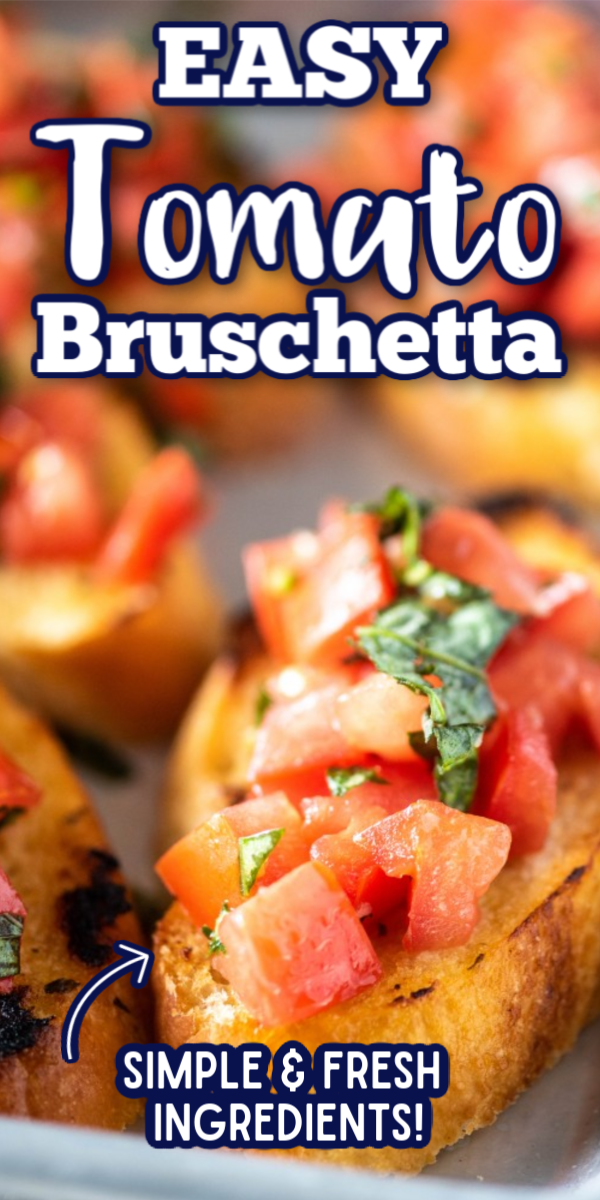 This easy bruschetta recipe is made with tomatoes, garlic, fresh basil and balsamic. Make it ahead of time for all your parties! via @gogogogourmet