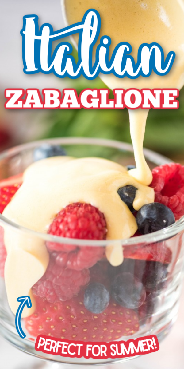 You are going to love this easy Authentic Italian Zabaglione recipe! Cool and creamy custard with berries and cake in a mini trifle. You can make this without wine, but I prefer to use marsala! #italianzabaglione #authenticitaliandesserts #easyzabaglionerecipe #gogogogourmet via @gogogogourmet