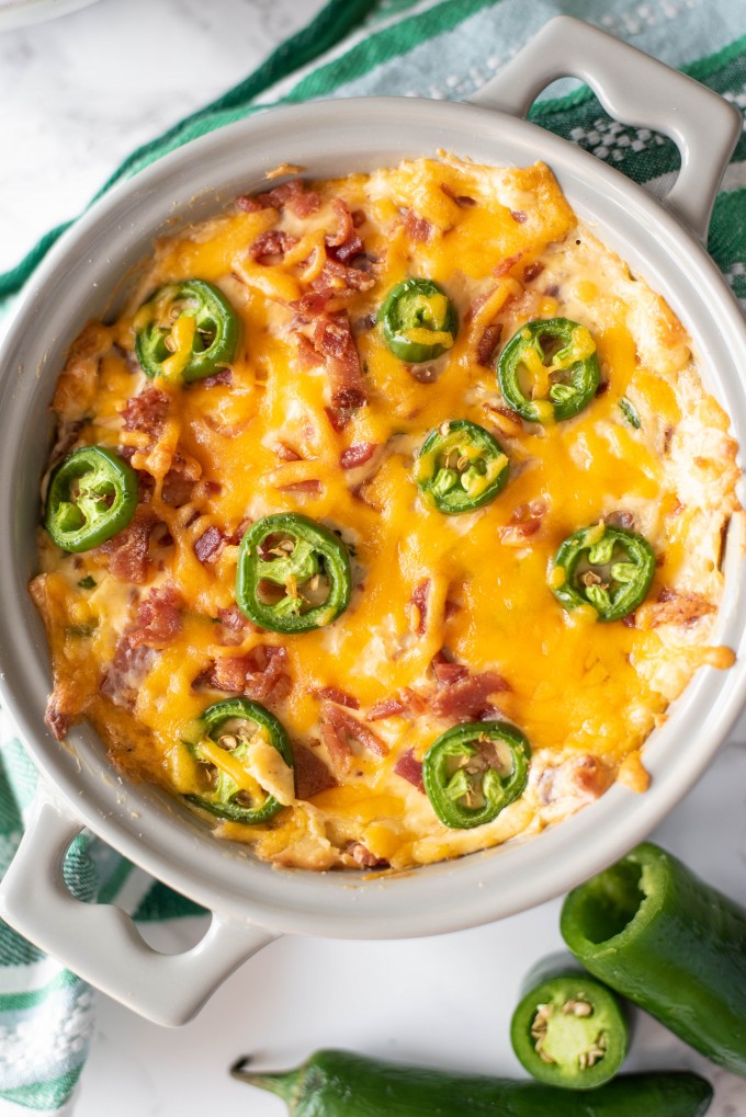 Top view of jalapeno popper dip