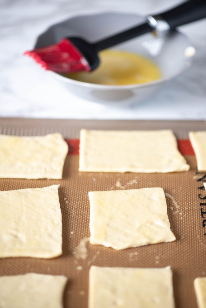 Strawberry Napoleon Pastry Dough on a baking sheet