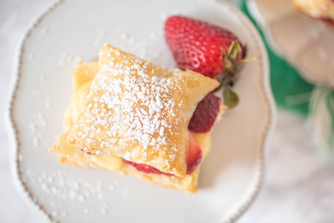 Easy Strawberry Napoleon Pastry Dessert from above