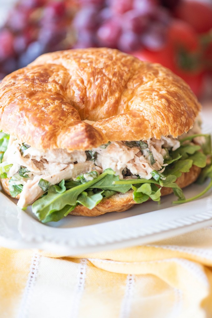 Close up of easy rotisserie chicken salad