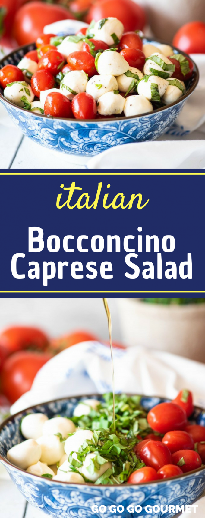 This easy Bocconcino Caprese Salad recipe is the best appetizer for a crowd! With tons of authentic flavor, and balsamic glaze for the dressing, it just can't be beat. It would even be great with grilled chicken, or mixed in some pasta! #bocconcinocapresesalad #capresesalad #easysummerrecipes #italiancapresesalad #gogogogourmet via @gogogogourmet