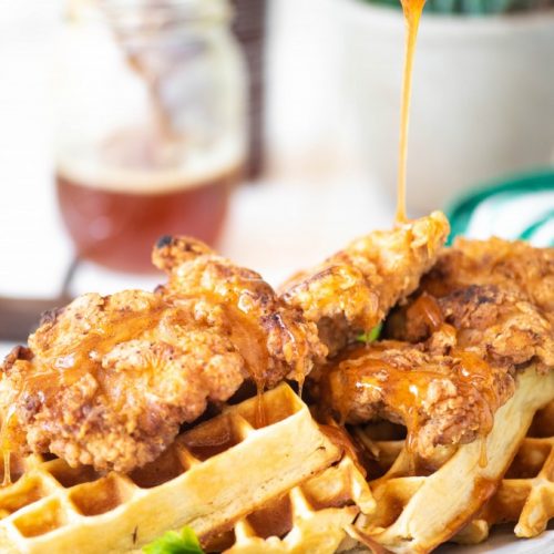 Mini Sweet and Salty Chicken and Waffles