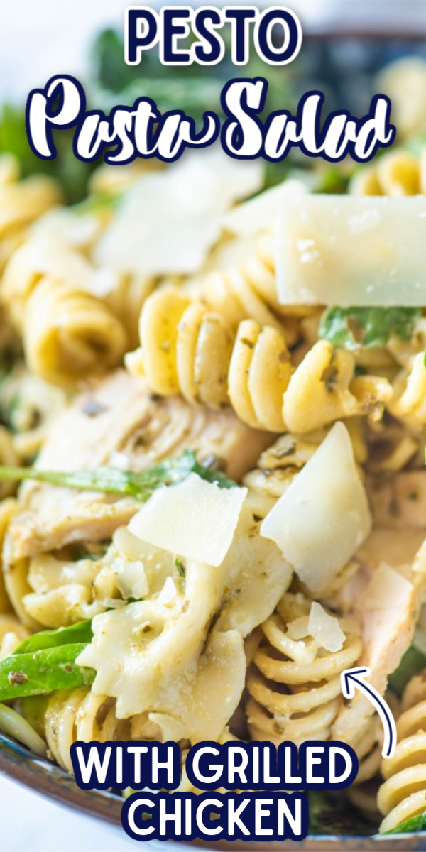 This cold Pesto Pasta Salad with Grilled Chicken is one of the best pasta salad recipes! Made easy and healthy with ingredients like arugula and baby spinach, this recipe even rivals the Pioneer Woman! #pestopastasalad #summerbbqrecipes #pastasaladrecipes #gogogogourmet via @gogogogourmet