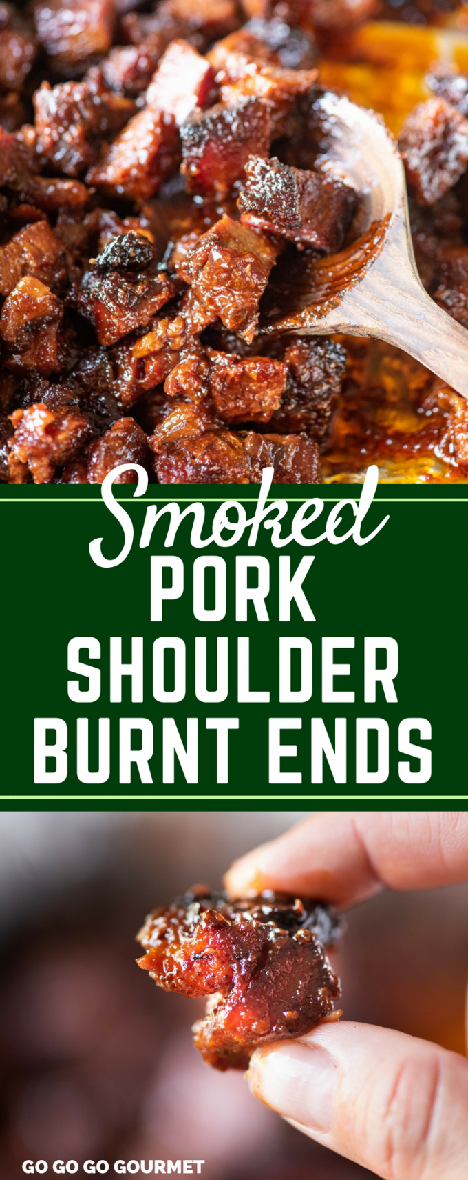 These smoked burnt ends are made with pork shoulder- so easy, juicy and tender! With only a few ingredients, this is one of the best smoked recipes! #smokedporkshoulderburntends #porkshoulderrecipes #porkrecipes #gogogogourmet via @gogogogourmet