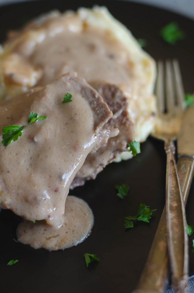 Beef brisket with mashed potatoes and gravy