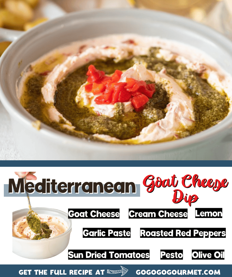 This easy Mediterranean Goat Cheese Dip can be whipped up in an instant thanks to Allesi Foods! They have wonderful products like Sun Dried Tomatoes and Extra Virgin Olive Oil that really send recipes over the top! This dip is perfect for all of your dinner parties! #ad #AlessiWay #gogogogourmet #mediterraneangoatcheesedip #easypartyappetizers via @gogogogourmet