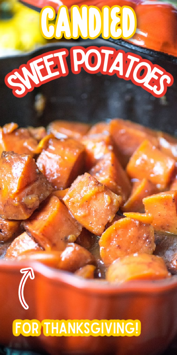 This is one of the best, easy Candied Sweet Potatoes recipes! Baked to perfection in the oven, it makes the perfect side dish for Thanksgiving! Forget the sweet potato casserole topped with marshmallows, this dish is made sweet with plenty of brown sugar. It would even taste great with pecans! #gogogogourmet #candiedsweetpotatoes #thanksgivingsidedishes #thanksgivingrecipes via @gogogogourmet