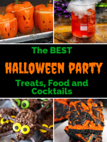 Collage of spooky party food ideas