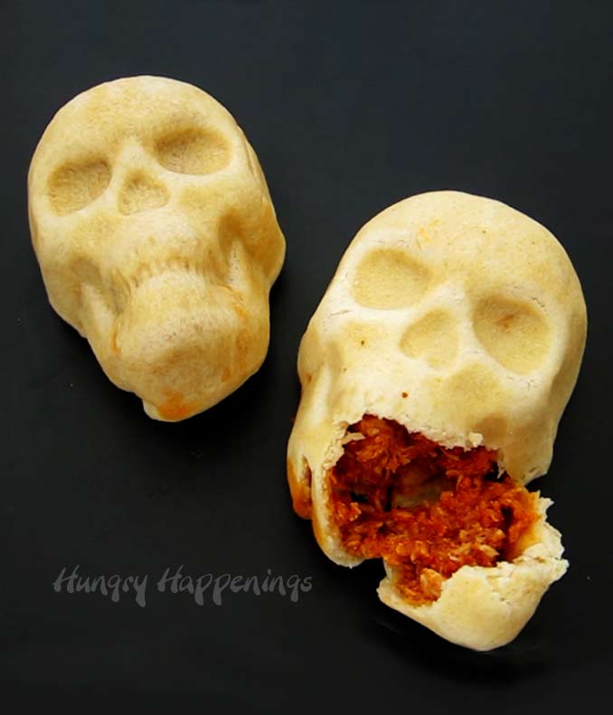 Enchilada skulls cut open