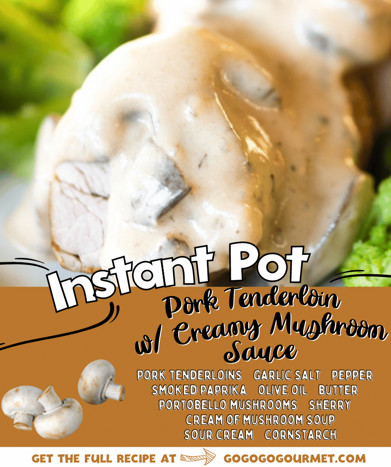 If you're looking to add to your pressure cooker recipes, you need to try this easy Instant Pot Pork Tenderloin! With a cook time of only minutes, this pork tenderloin with gravy makes for a perfect weeknight meal! Serve with broccoli and potatoes for a complete meal. #GoGoGoGourmet #InstantPotPorkTenderloin #EasyInstantPotMeals #EasyInstantPotRecipes via @gogogogourmet
