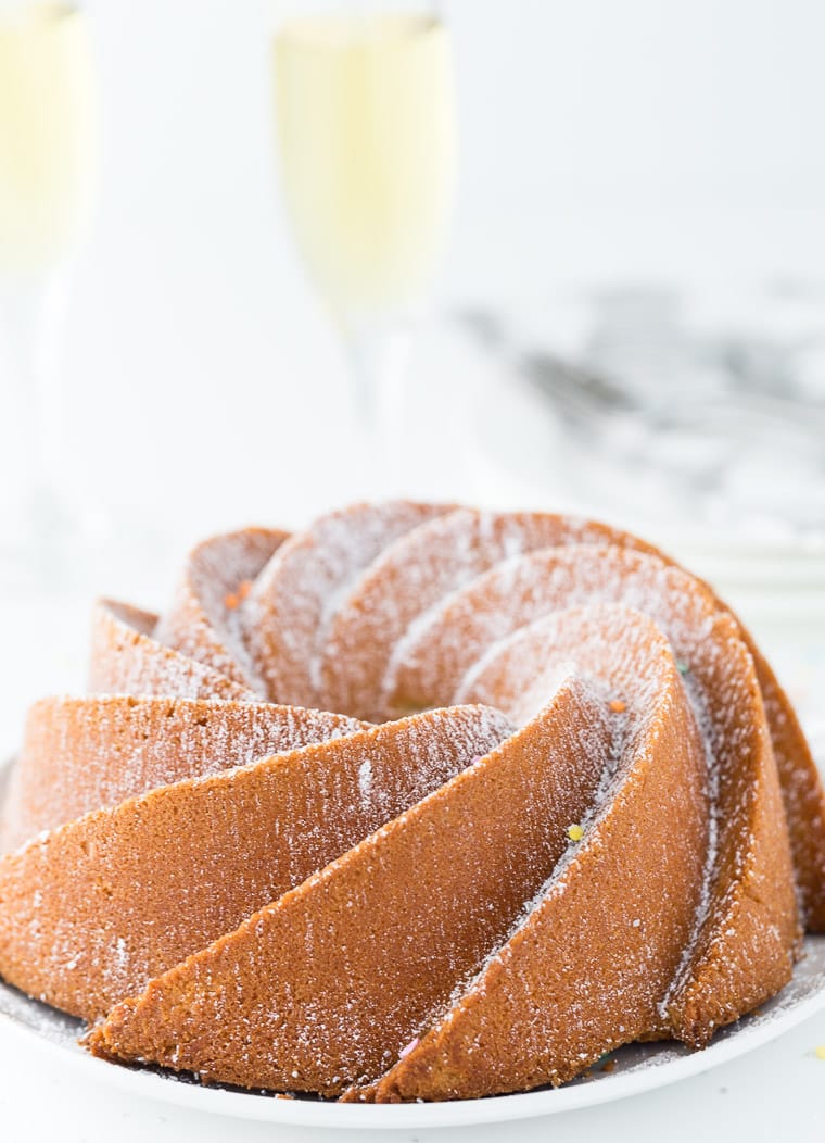 Champagne pound cake - new years eve party food